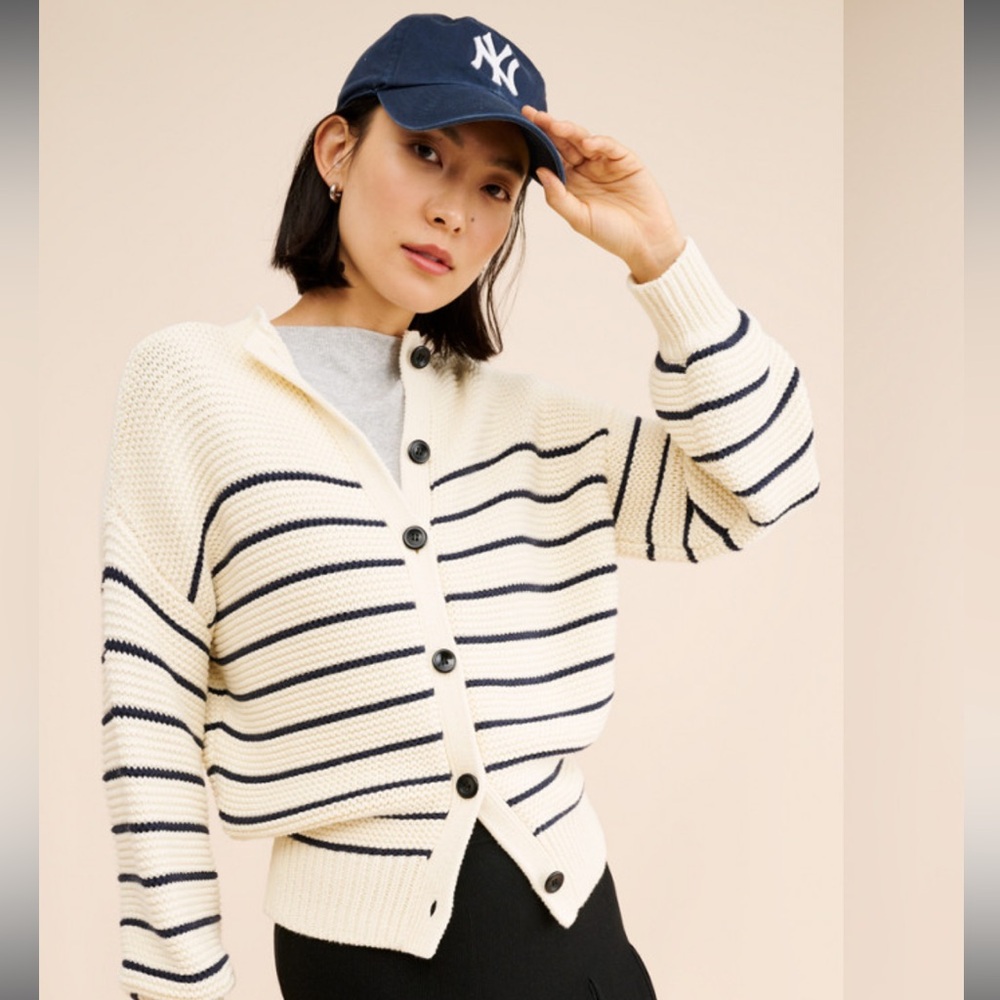 NWT Alex Mill Women's Striped Sweater - Black and Ivory